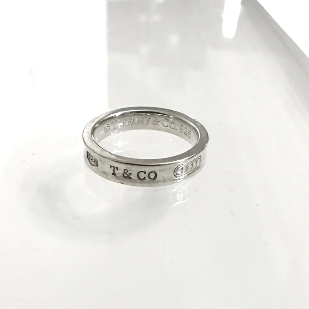 💎 TIFFANY&CO. 1837 Silver 925 Thin Band Ring sz: 49 - Picture 4 of 12